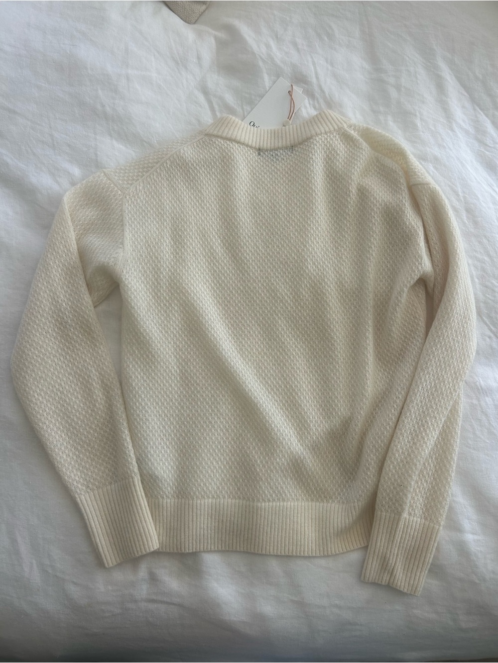 ** New with Tags - Quince Baby Alpaca Cream Textured Knit Sweater - Picture 2 of 3